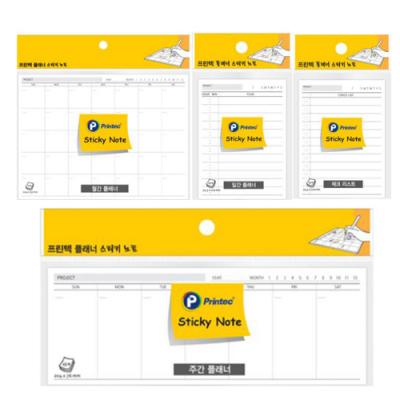 [프린텍] 포스트잇 플래너 스티키노트 (4종 택1)