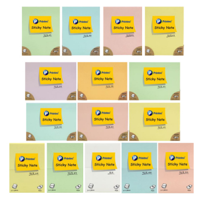 [프린텍] 포스트잇 파스텔스티키노트 100매(15종 택1)