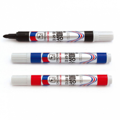 [크라운] 유성매직 1개입 (흑/청/적)