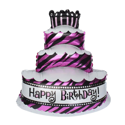 [유진문구] 3단 케이크 생일 은박 풍선