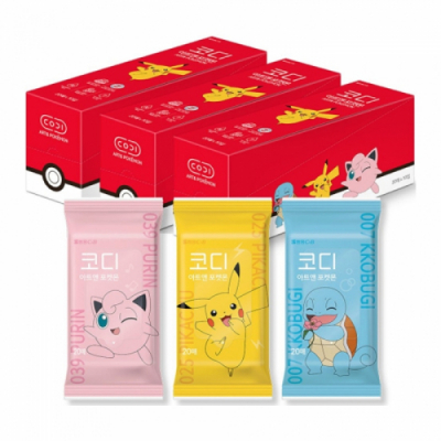[코디] 아트앤 포켓몬 물티슈(휴대형/20매)
