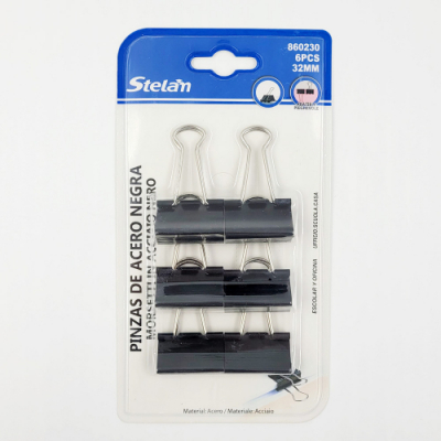 [위클] 스텔란 블랙 서류집게 클립 32mm(6pcs)