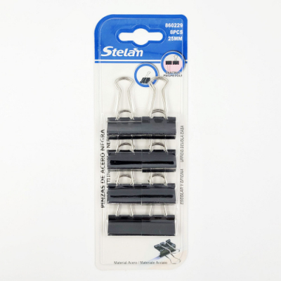 [위클] 스텔란 블랙 서류집게 클립 25mm(8pcs)
