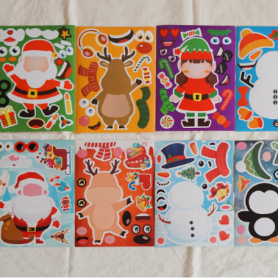 [달콤한자매들] 크리스마스  스티커 DIY 6장세트 선물