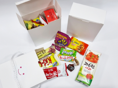[달콤한자매들] 손잡이 상자 사과주스 과자 선물세트