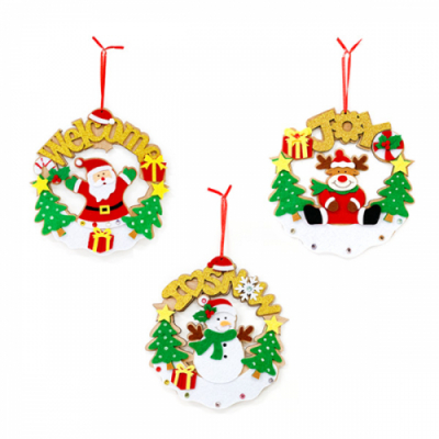 [토단교재] 크리스마스 우드 부직포 리스만들기