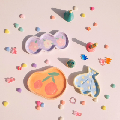 [미아아트] 지점토 트레이 만들기 알록달록 키치