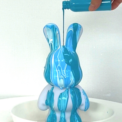 [미아아트] 토끼 푸어링 아트 베어브릭 래빗 아크릴 물감 플루이드 키트