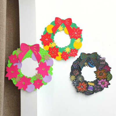 [미아아트] 컬러풀 종이 크리스마스 리스 만들기 diy 키트