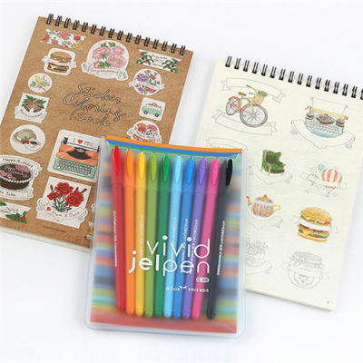 [북프렌즈] 스티커 컬러링북 + 비비드 젤펜 세트