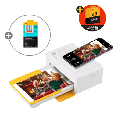 ★카트리지40매 추가증정★ [KODAK] 코닥 도크2 도크플러스 PD460+카트리지 90매 번들 가정용 포토프린터 핸드폰 사진인화기 사진출력