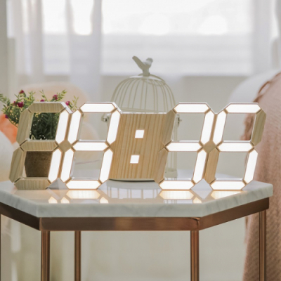 [플라이토] 인테리어 LED 벽시계 38cm 우드 / 포토사은품