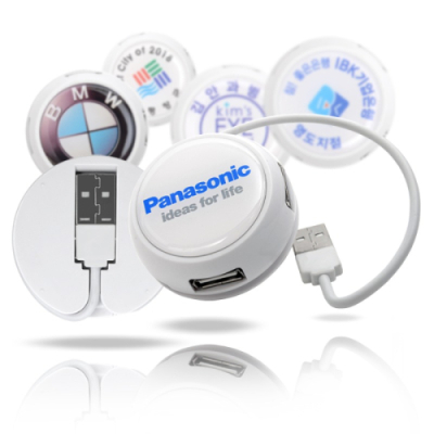 [플라이토] 원형 USB 허브 4포트 화이트