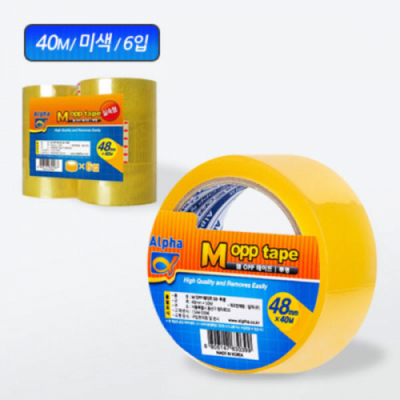 [알파] opp 투명테이프 실속형 48mm*40M (6입)
