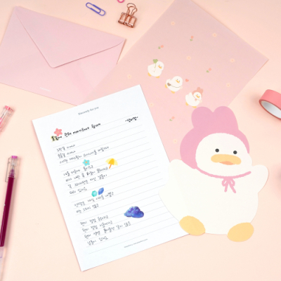 [포포팬시] 뚱오리 편지지 봉투세트