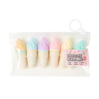 [아트박스] 아이스크림콘 형광펜 세트