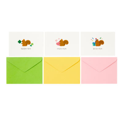 [아트박스] 다람쥐 카드 세트 3매입