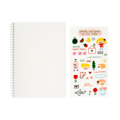 [아트박스] 소녀 그리드 스프링노트