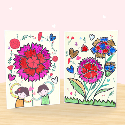 [미술샘] 포일아트 카네이션카드 2종set