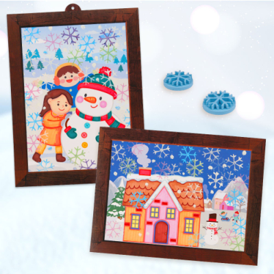 [미술샘] 눈꽃 스탬프 액자