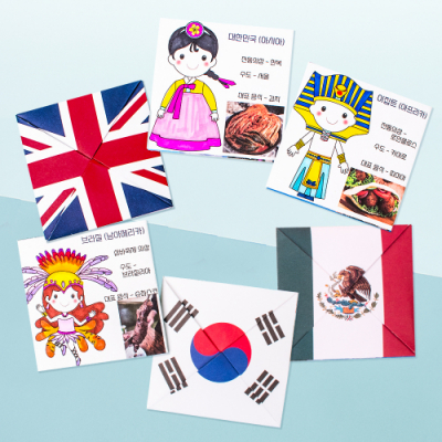 [미술샘] 세계여러나라 딱지 (6종 SET)