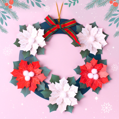 [미술샘] 포인세티아 레드 앤 화이트 원리스