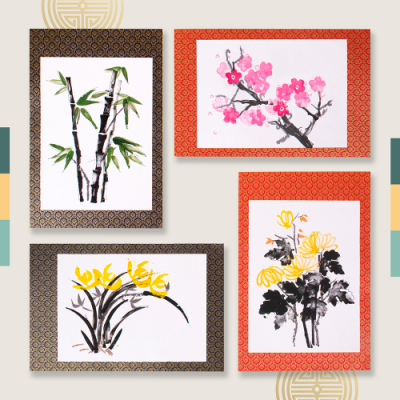 [미술샘] 스탬프아트-사군자