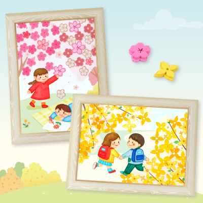 [미술샘] 봄꽃 스탬프 액자