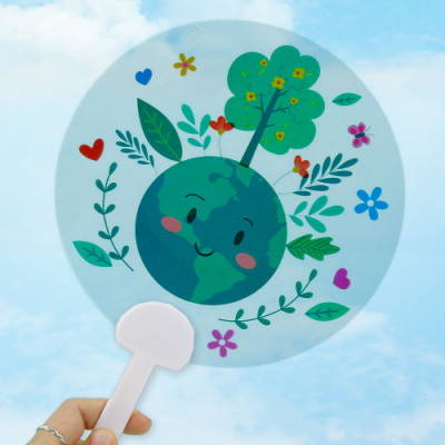 [미술샘] 투명스티커 지구사랑 부채
