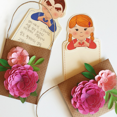 [아트롤링]카네이션 크라프트카드