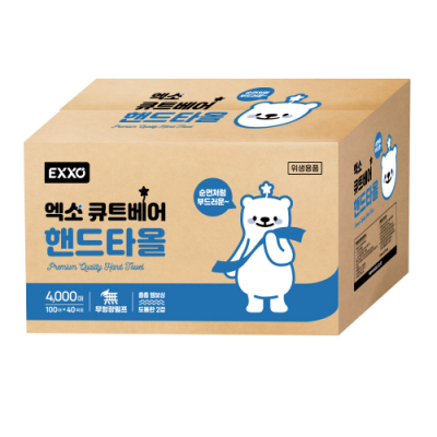 [EXXO] 무형광 엑소 큐트베어 핸드타올 2겹4000매 페이퍼타올