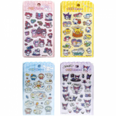 [산리오캐릭터즈]산리오 트윙클 엠보 스티커(랜덤1개)