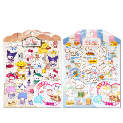 [산리오캐릭터즈]산리오 붙였다떼었다 매직스티커(2종택1)