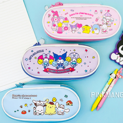 [산리오캐릭터즈]산리오 심쿵 라운드 파우치 (3종택1)