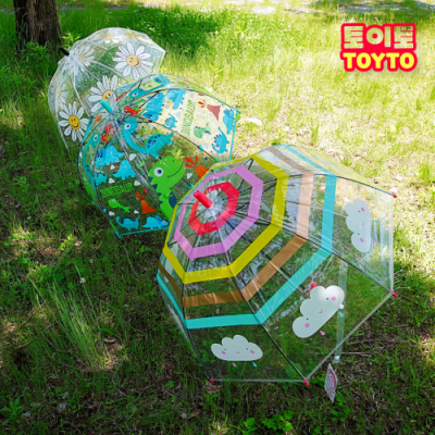 [토이토] 투명 1단 캐릭터 우산 비닐 자동우산 (3종 택1)