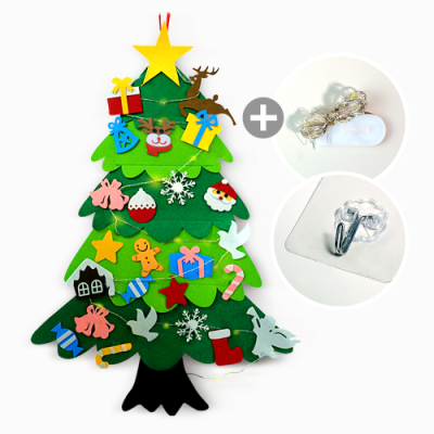 [토이토] 크리스마스 부직포 벽트리 꾸미기 전구 세트 (2종 택1)