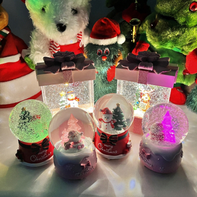[토이토] 크리스마스 스노우볼 오르골 자동 LED 무드등 멜로디 (6종 택1)
