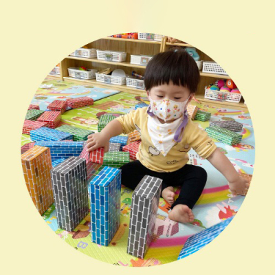 [두손] 작은종이벽돌블럭 직사각 50p