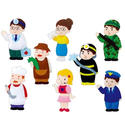 [청양코리아] 펠트교육자료-직업 8종(3종류)