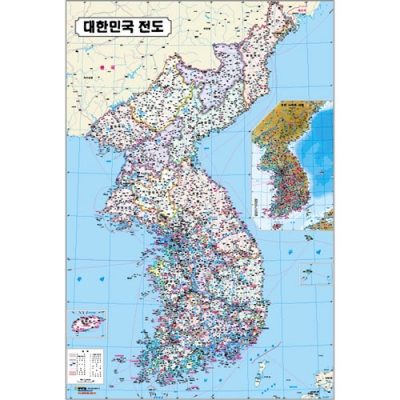 [와이드맵] 우리나라지도 하드코팅 (70 x 100cm)