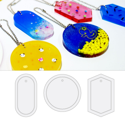 [UV레진 아트용] 펜던트3종 몰드 (원형,타원형,육각형 택1)