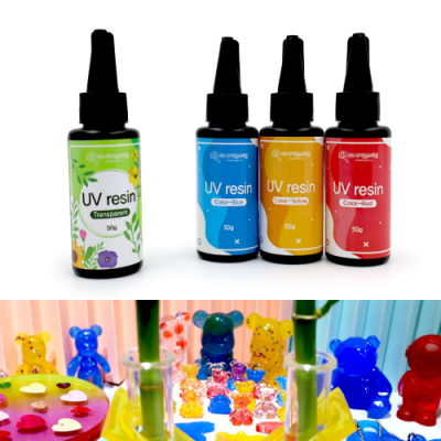 [UV레진 아트용] 레진액 4종(투명,파랑,노랑,빨강 택1)/UV램프 별도