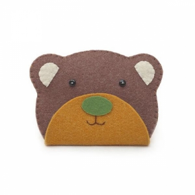 [펠트친구] 곰돌이 카드지갑 만들기(실,바늘포함)