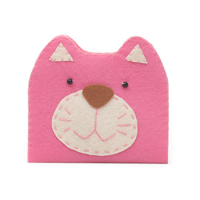 [펠트친구] 핑크고양이 카드지갑 만들기(실,바늘 포함)