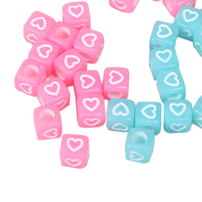 [펠트친구] 야광 사각하트 구슬(20개 1세트)