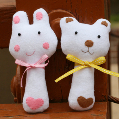 [펠트친구] 화이트 리본 인형만들기(실,바늘,솜포함)