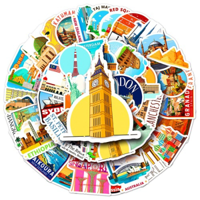 [오케이아트] 세계여러나라 방수 스티커(3종 택1)