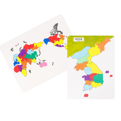 [유니아트] 그리기퍼즐 지도 (한국지도/세계지도 3종 택1)
