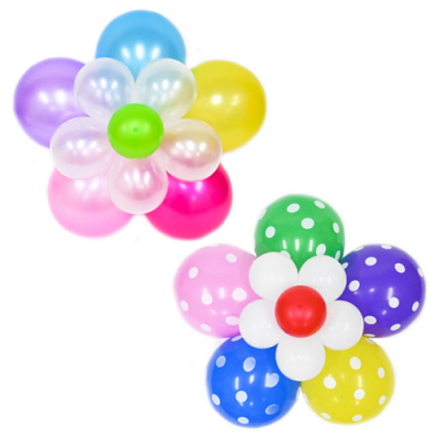 [파티클럽] 3단 꽃풍선 (1세트, 펄혼합/도트혼합  2종 택1)