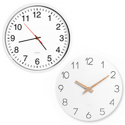 [소원별] 무소음 벽시계 (국민/플랫우드 2종 택1)